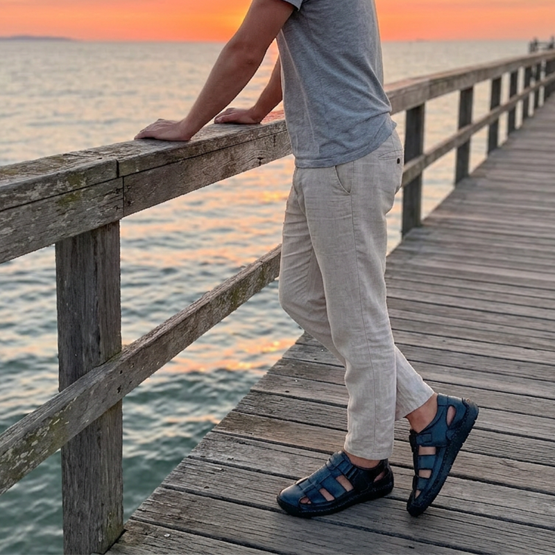 Ademende Gesloten Strandsandalen voor Heren