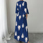 🔥50K+ VERKOCHT HALVE PRIJS💙 V-hals maxi jurk etnische print hoge taille S-5XL