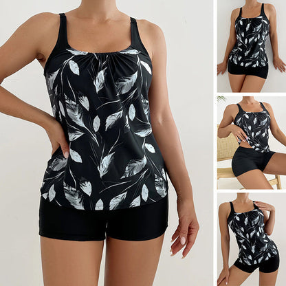 👙NU 50% KORTING!🌸Bedrukte Tweedelige Badpakset – Buikcorrigerend, 4-Way Stretch, UV-Bescherming