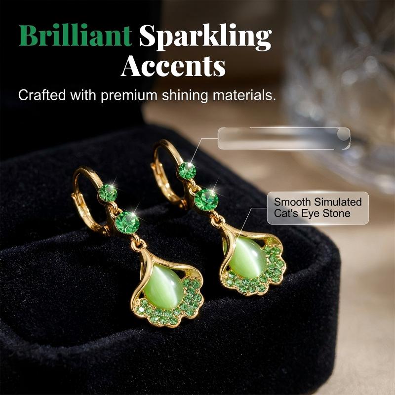 Elegante oorbellen met ginkgobladeren en kwastjes