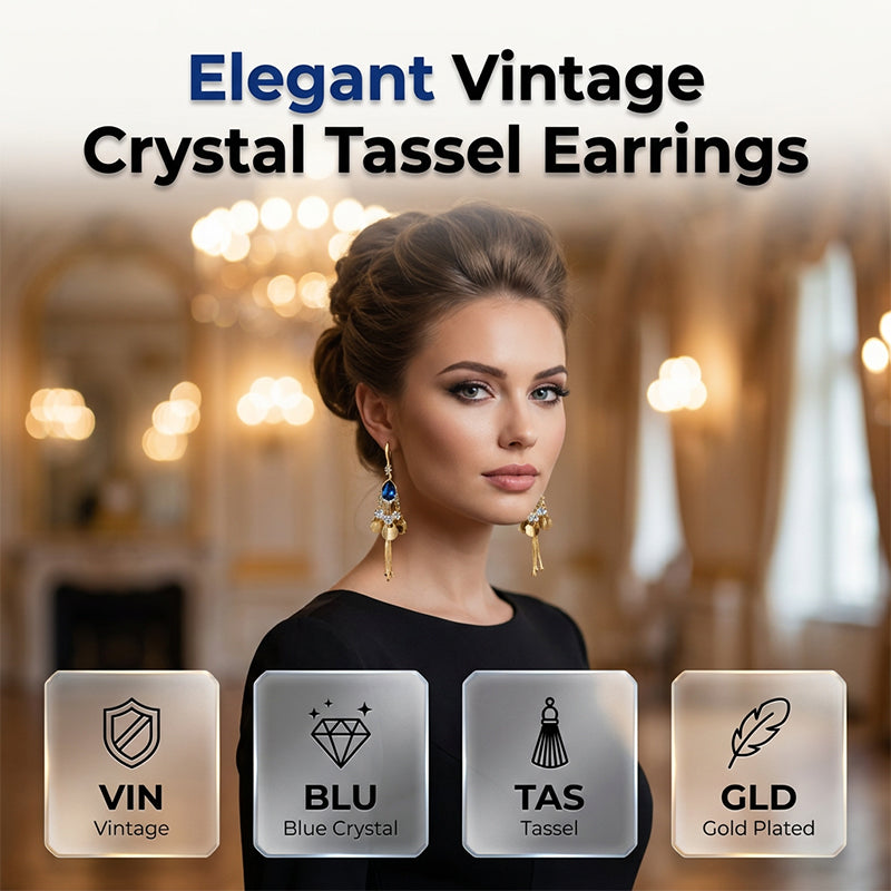 Elegante vintage oorhangers met strassteentjes