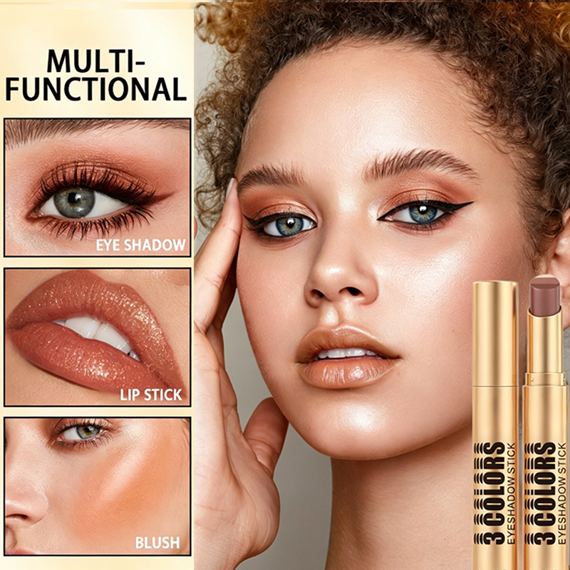 💄TIJDELIJKE AANBIEDING 50% KORTING💥3-in-1 Gradient Eyeshadow Stick – Eén veeg, waterproof, gebogen punt ✨