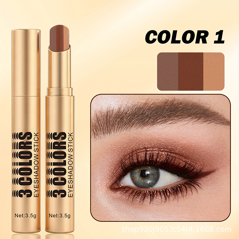 💄Koop 1 krijg 1 gratis（2 stuks）💥3-in-1 Gradient Eyeshadow Stick – Eén veeg, waterproof, gebogen punt ✨