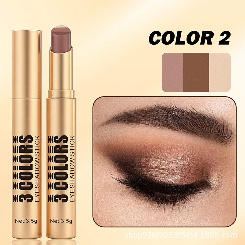 💄Koop 1 krijg 1 gratis（2 stuks）💥3-in-1 Gradient Eyeshadow Stick – Eén veeg, waterproof, gebogen punt ✨