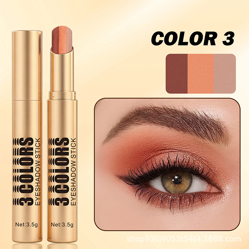 💄Koop 1 krijg 1 gratis（2 stuks）💥3-in-1 Gradient Eyeshadow Stick – Eén veeg, waterproof, gebogen punt ✨