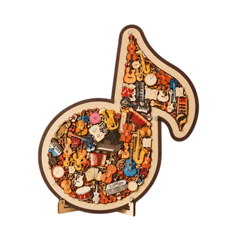Houten puzzel met muzieknoten