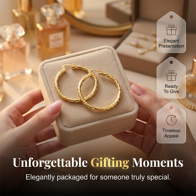 Dames Minimalistische Getextureerde Creolen Statement Ronde Sieraden