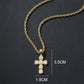 Copper Inlaid Zircon Cross Charm Pendant