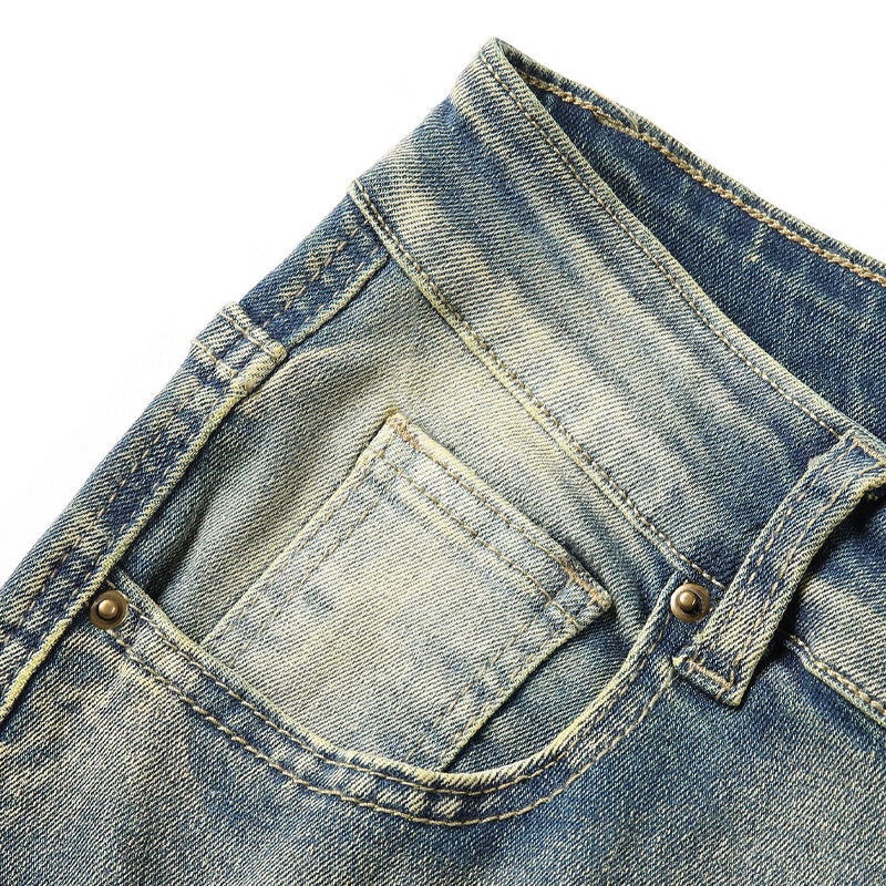 👖50% KORTING✨Klassieke stretchjeans met uitlopende pijpen voor heren – vintage-wash & patchwork-details – hoogwaardige denim, perfect voor een smart-casual-look – comfortabel en stijlvol 🔥