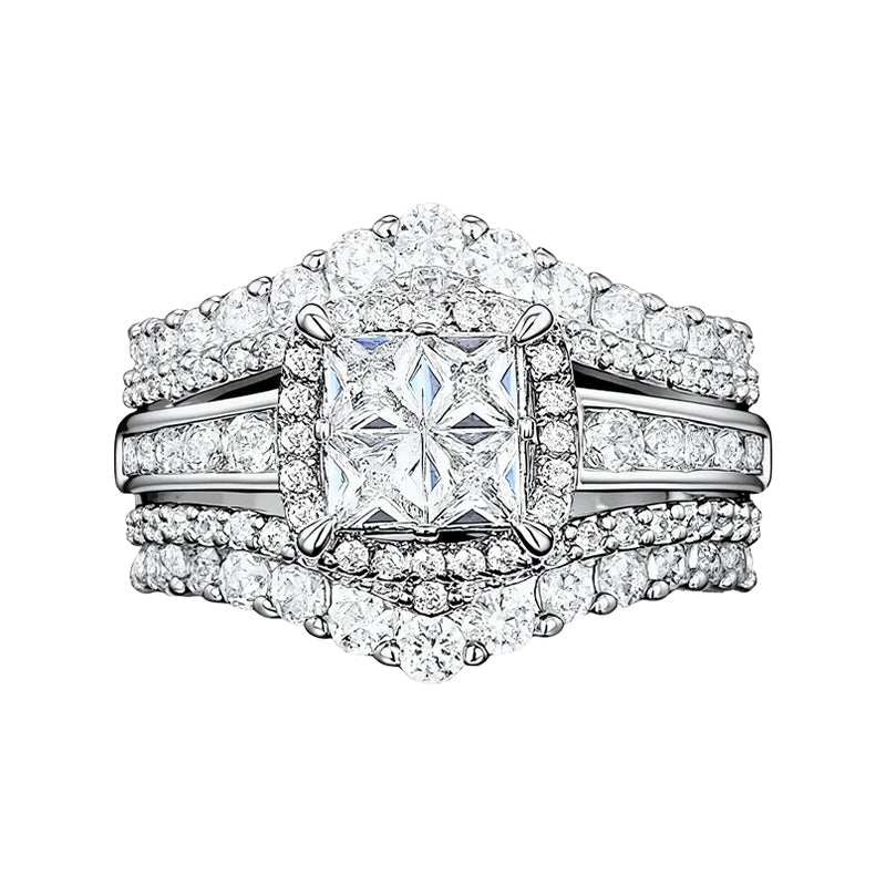 💍 Ring met prinsessen geslepen zirkonia’s