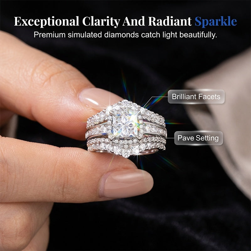💍 Ring met prinsessen geslepen zirkonia’s