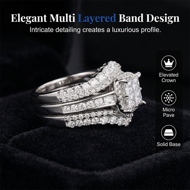 💍 Ring met prinsessen geslepen zirkonia’s