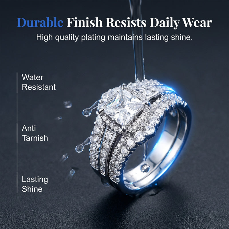 💍 Ring met prinsessen geslepen zirkonia’s