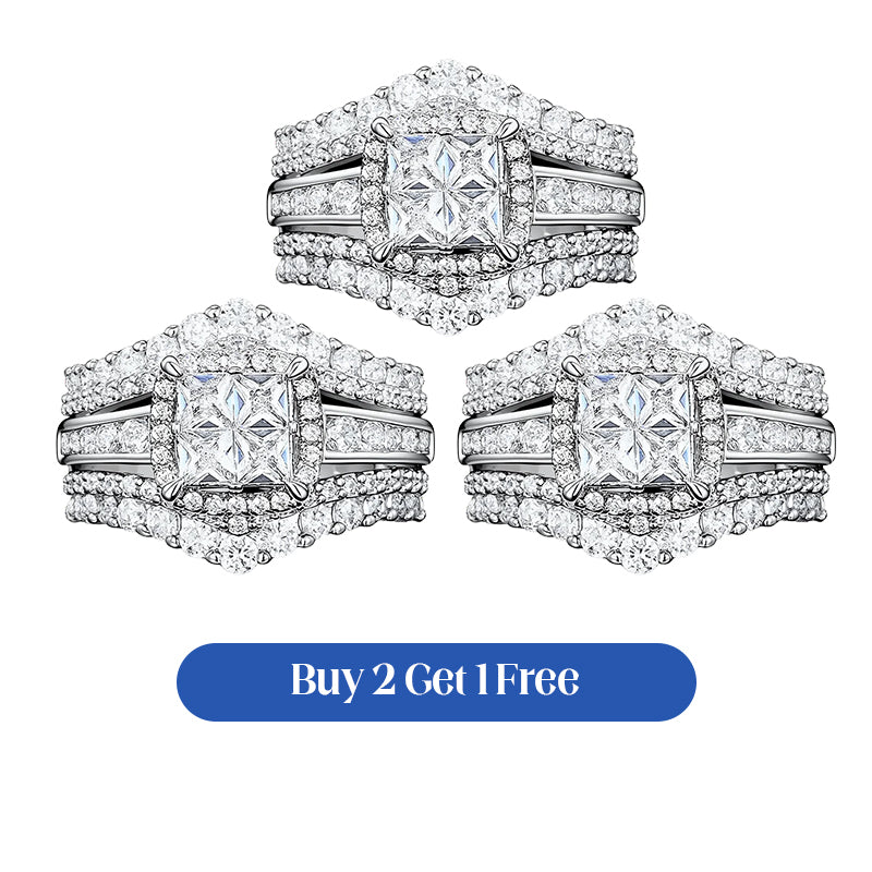 💍 Ring met prinsessen geslepen zirkonia’s