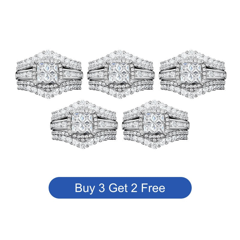 💍 Ring met prinsessen geslepen zirkonia’s