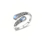Vintage Adjustable Open Ring with Teardrop Glowing Zircon
