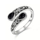 Vintage Adjustable Open Ring with Teardrop Glowing Zircon