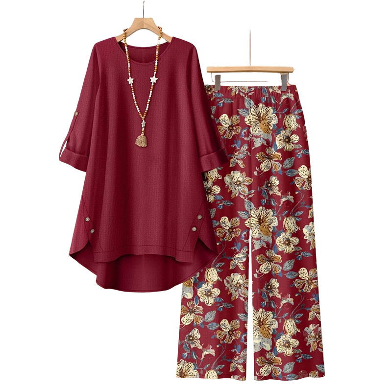 🔥50K+ VERKOCHT🌼 Boho tweedelige set, katoenlinnen zonder zweten