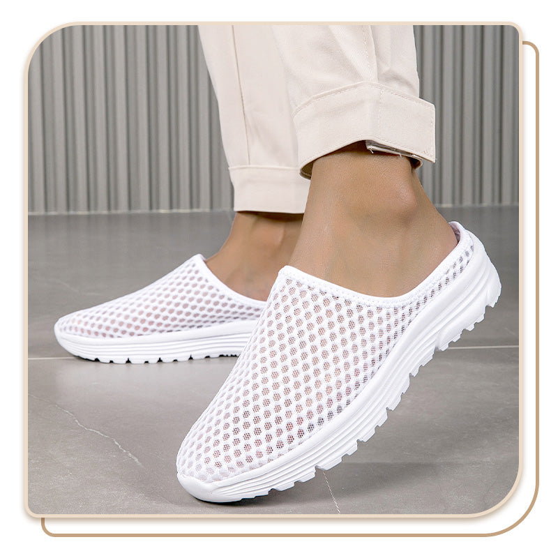 🌿 Ademende gaasslippers voor casual comfort.