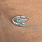 Vintage Adjustable Open Ring with Teardrop Glowing Zircon