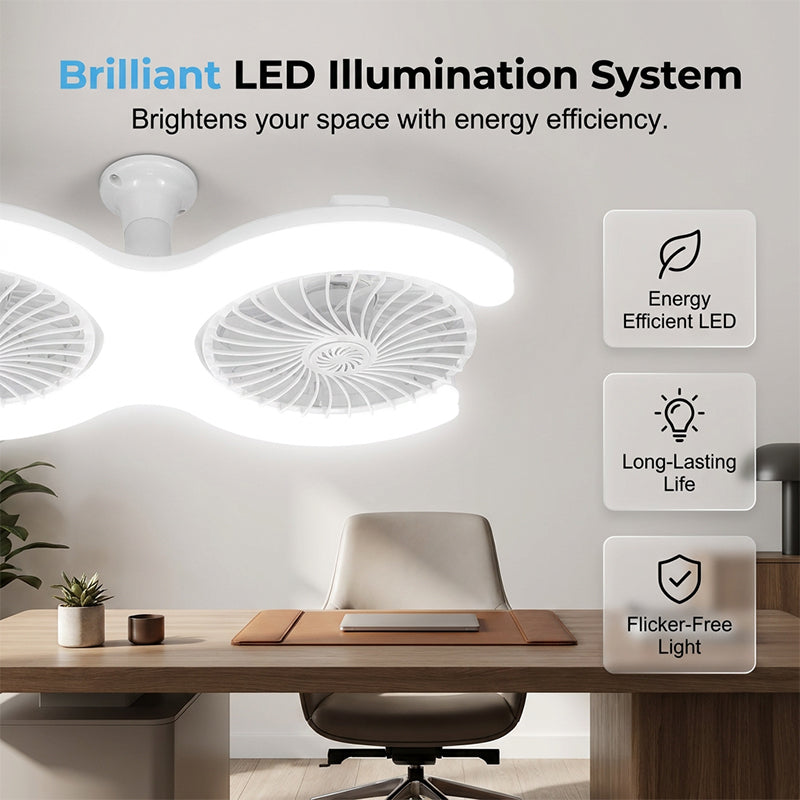 🌀 NU 50% KORTING! 💡 Dubbele LED Plafondventilator met Verlichting – 3 snelheden & afstandsbediening – 2 onafhankelijke koppen, perfect voor grote kamers – stijlvol en stil ✨🏠