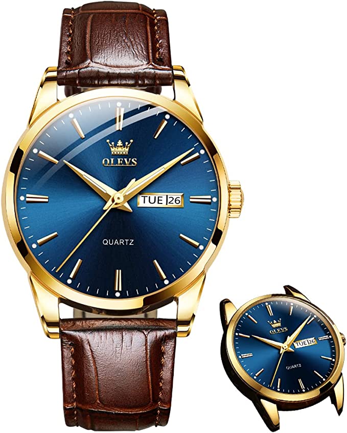 Klassiek Herenhorloge met Dag & Datum – Roestvrij Staal, Lichtgevende Wijzers