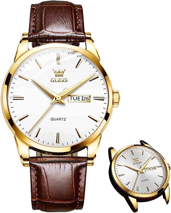 Klassiek Herenhorloge met Dag & Datum – Roestvrij Staal, Lichtgevende Wijzers