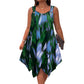 Elegante mouwloze jurk met kleurverloopprint