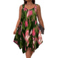 Elegante mouwloze jurk met kleurverloopprint