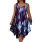 Elegante mouwloze jurk met kleurverloopprint