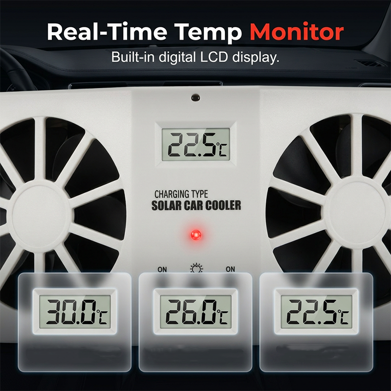 🔥➡️50% KORTING❄️Terwijl jij winkelt, werkt deze solar fan zich suf! Hij jaagt de hete, muffe lucht je auto uit, zodat jij terugkomt in een koelere cabine. Alsof je een airco hebt die draait op zonneschijn!