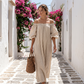 Dames Off-Shoulder Maxi Jurk Lantaarnmouw Jurk