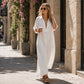 ☀️ Dames Minimalistische Effen Maxi Jurk | Zomerfavoriet — 8 Kleuren, S t/m 2XL! 🌸