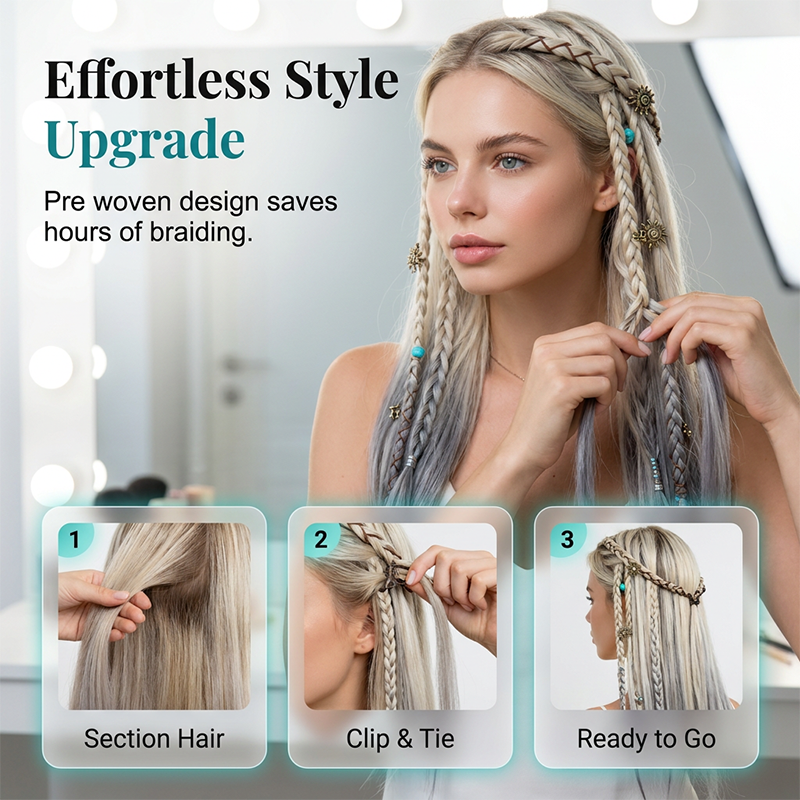 Maillard Stijl Voorgevlochten Haarextensions