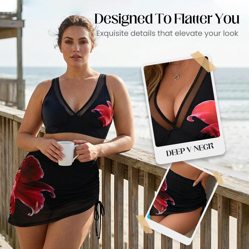 Geronde mesh bikiniset met trekkoord