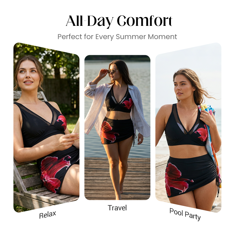 Geronde mesh bikiniset met trekkoord