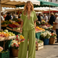 Dames V-hals Top en Wijde Pijp Broek Set