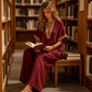 Dames V-hals Top en Wijde Pijp Broek Set