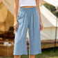 Women's High-Waist Smocked Wide-Leg Pants