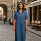 Tencel Denim Midi-Jurk | Luchtig & Zijdezacht | Losse Pasvorm | Maat S–3XL