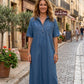 Tencel Denim Midi-Jurk | Luchtig & Zijdezacht | Losse Pasvorm | Maat S–3XL