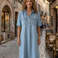 Tencel Denim Midi-Jurk | Luchtig & Zijdezacht | Losse Pasvorm | Maat S–3XL