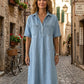 Tencel Denim Midi-Jurk | Luchtig & Zijdezacht | Losse Pasvorm | Maat S–3XL
