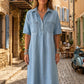 Tencel Denim Midi-Jurk | Luchtig & Zijdezacht | Losse Pasvorm | Maat S–3XL