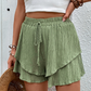 Dames Ruche Gelaagde Vloeiende Shorts