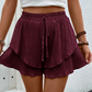 Dames Ruche Gelaagde Vloeiende Shorts