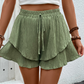 Dames Ruche Gelaagde Vloeiende Shorts
