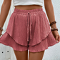 Dames Ruche Gelaagde Vloeiende Shorts