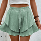 Dames Ruche Gelaagde Vloeiende Shorts