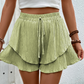 Dames Ruche Gelaagde Vloeiende Shorts